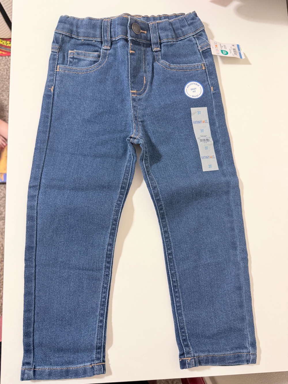 3T Garanimals Classic Blue Kids' Stretch Jeans - Comfortable Adjustable Straight
